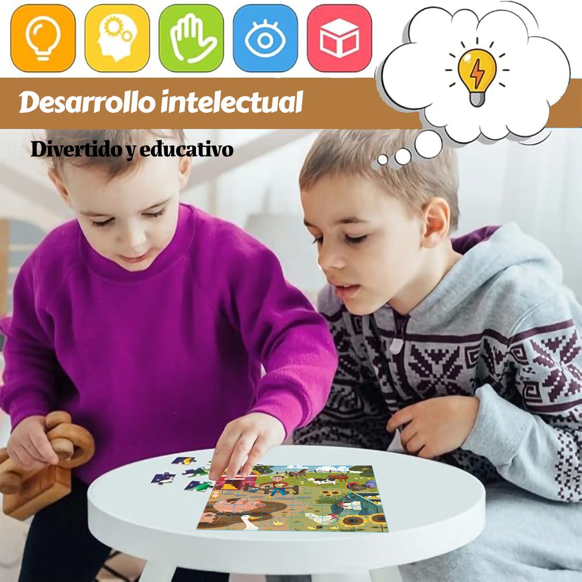 GENERICO - Puzzles Educativos Juguetes Para Niños Regalo Tema Granja