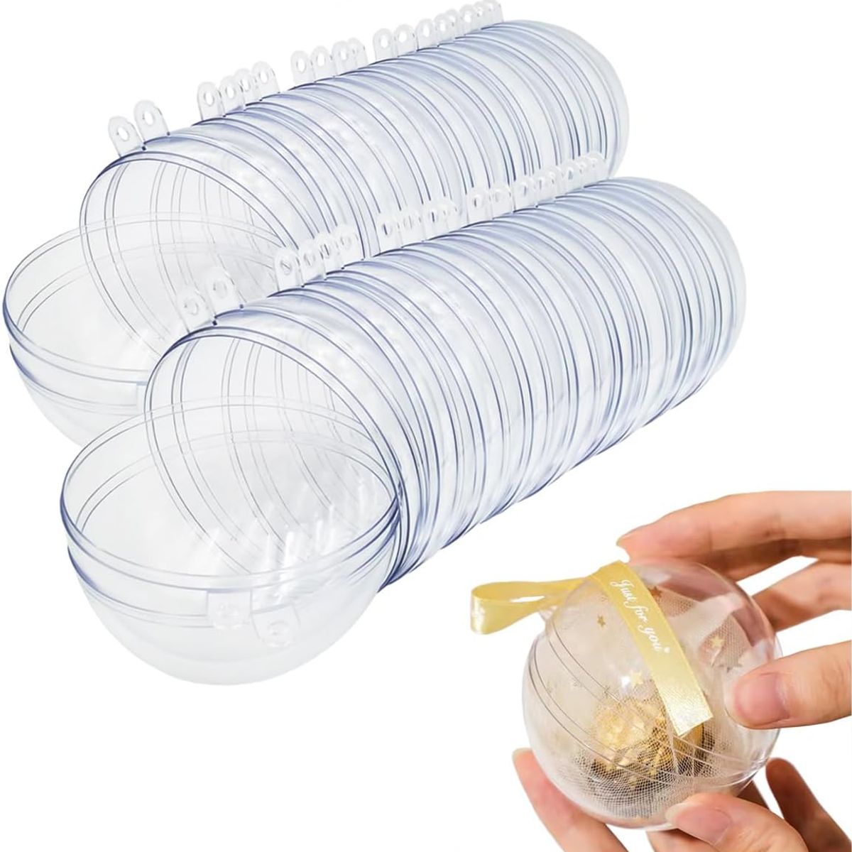 KUANGYE - 20 Bolas Acrílico Transparente Reutilizable Para Decoración Fiesta 10cm