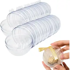 KUANGYE - 20 Bolas Acrílico Transparente Reutilizable Para Decoración Fiesta 10cm