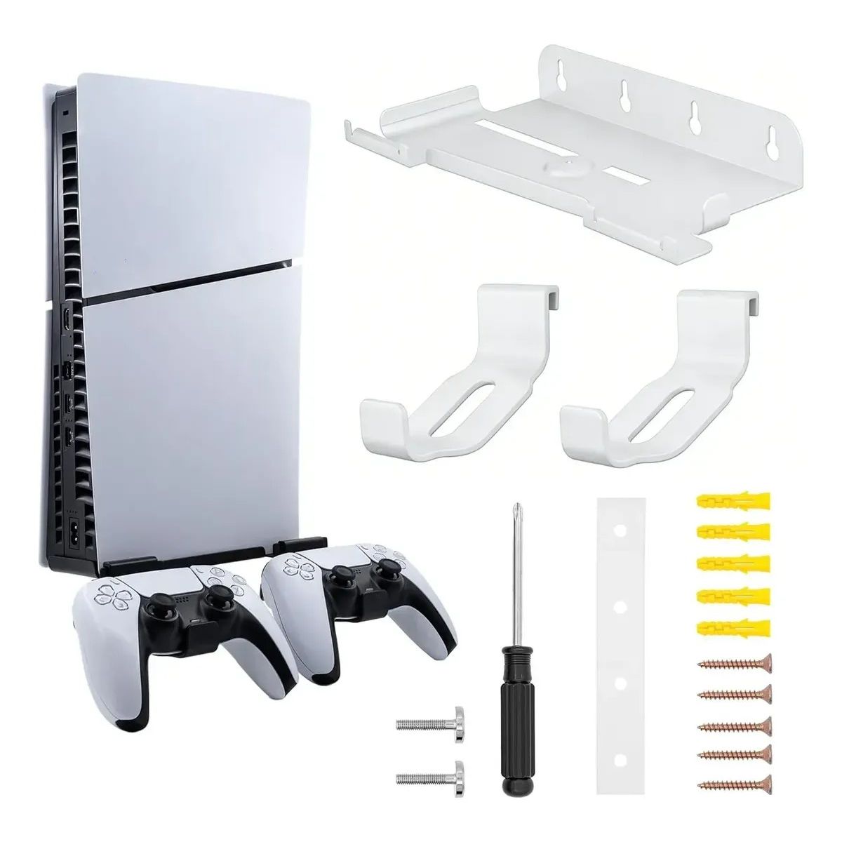 KUANGYE - Soporte De Pared Premium Compatible Con Ps5 Slim  Ps5 Pro + Base Para Control