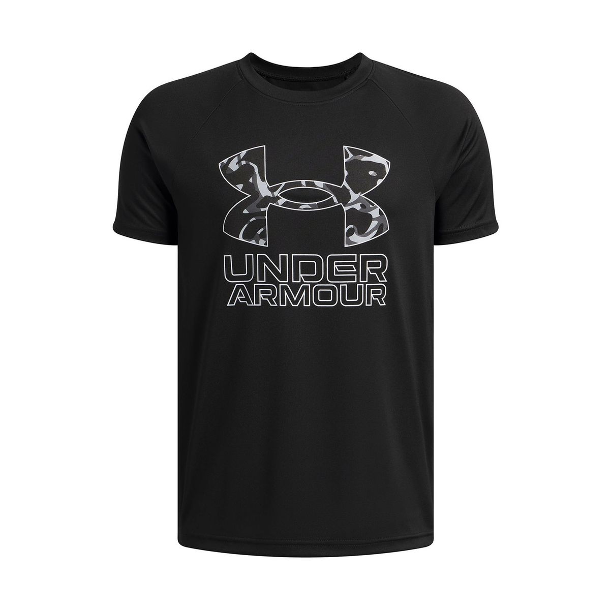 UNDER ARMOUR - Polera M/C Niño Tech Hybrid Print Negro UNDER ARMOUR