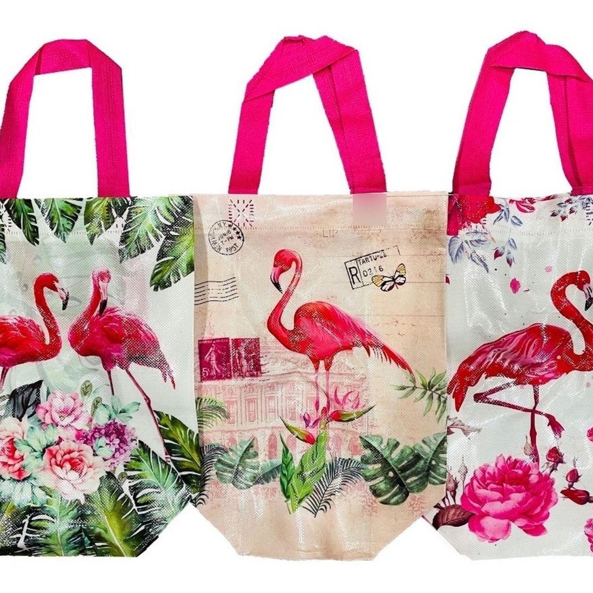 GENERICO - Pack 12 Bolsa Reutilizable Flamenco D Compras Regalo 29x22cm 130026