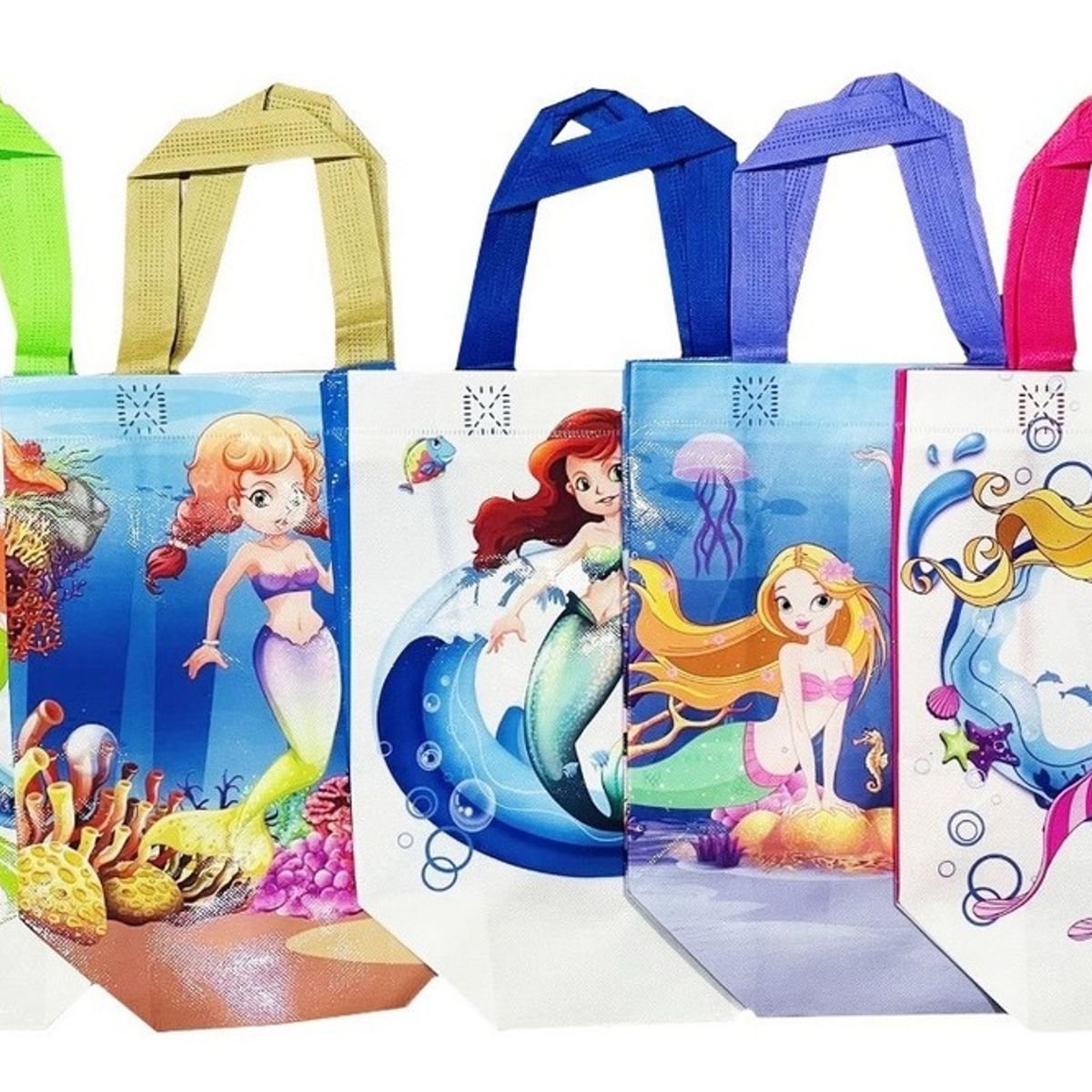 GENERICO - Pack12 Bolsa Reutilizable Sirena D Compras Regalo 29x22cm