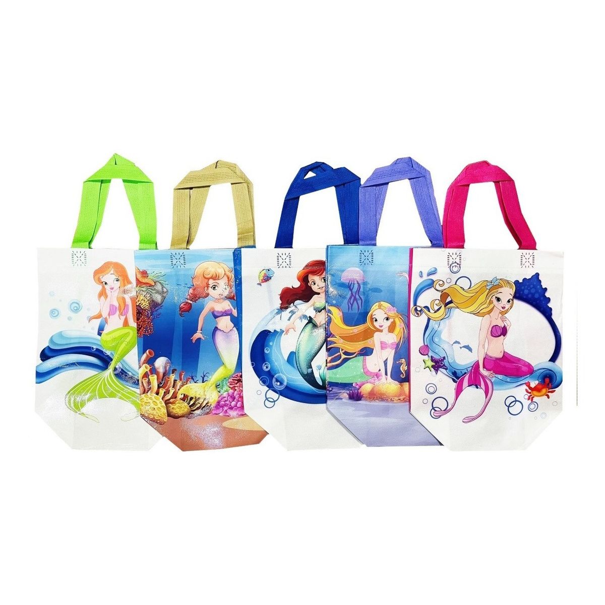 GENERICO - Pack12 Bolsa Reutilizable Sirena D Compras Regalo 29x22cm