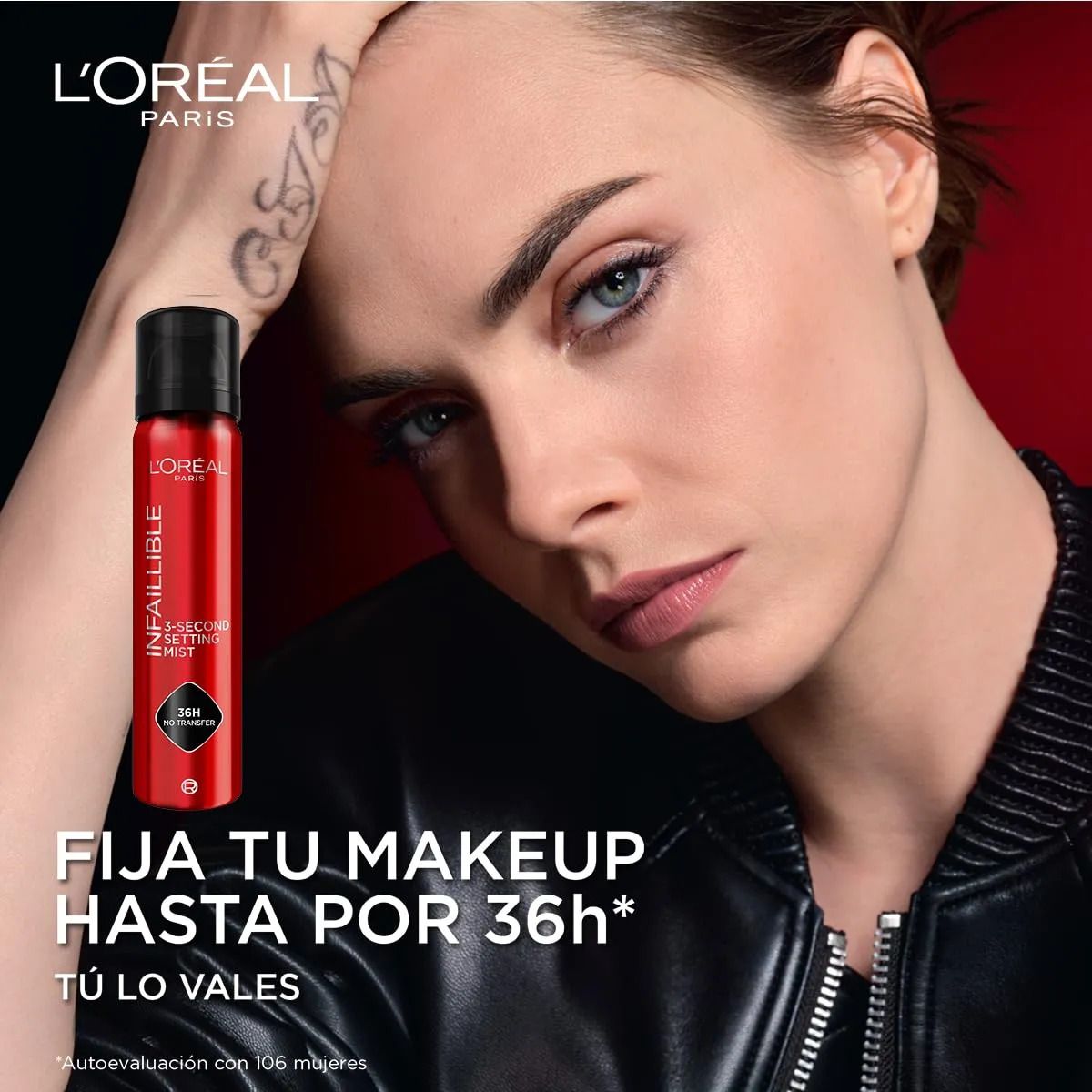 LOREAL PARIS - Pack 2 Unidades Spray Fijador Maquillaje Infallible 36H No Transfer L'Oreal Paris
