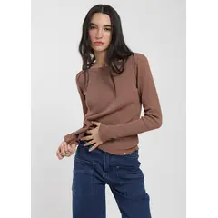 KAYA UNITE - Polera Manga Larga Algodón Waffle Mujer