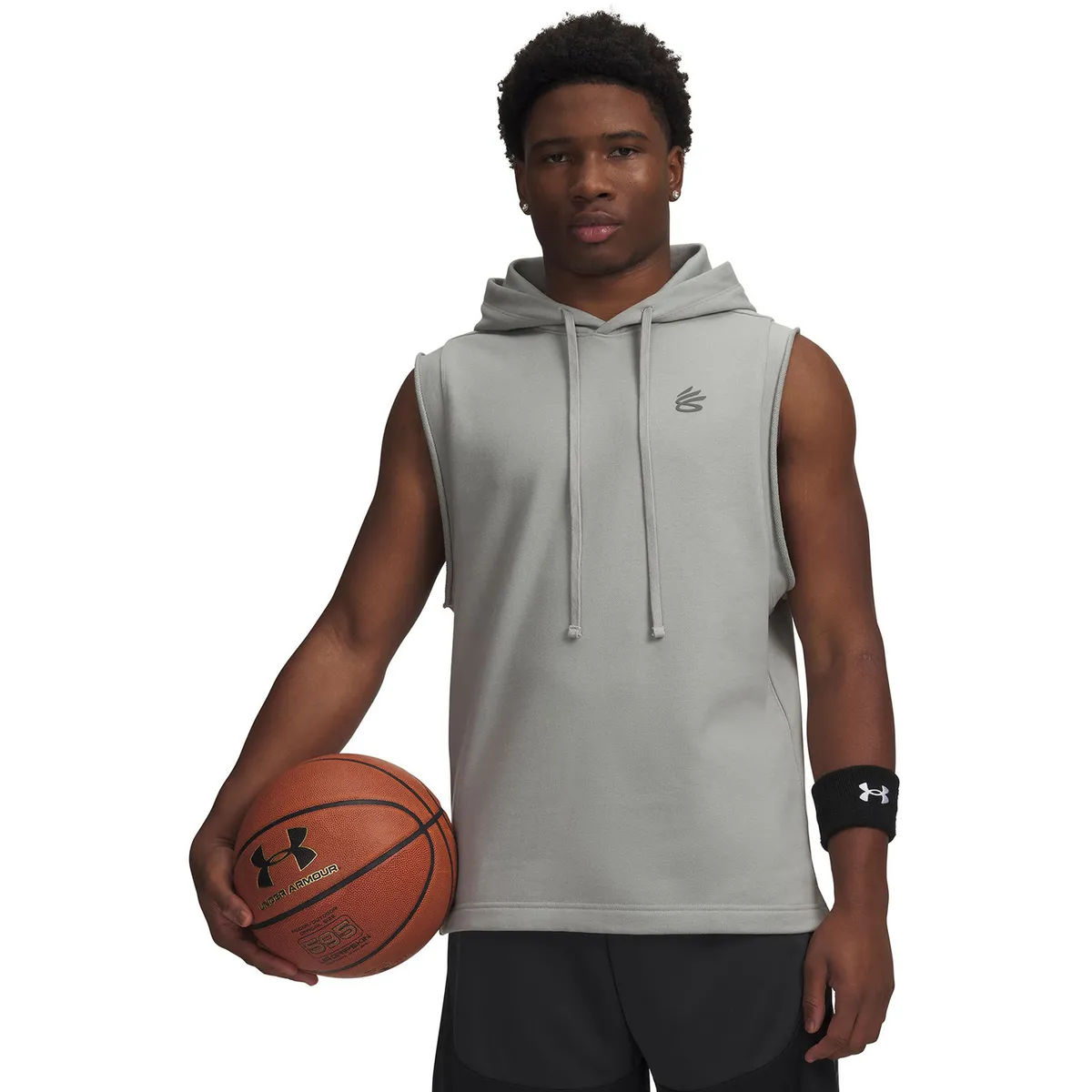 UNDER ARMOUR - Poleron S/M Hombre Curry Sleeveless Hoodie Gris UNDER ARMOUR