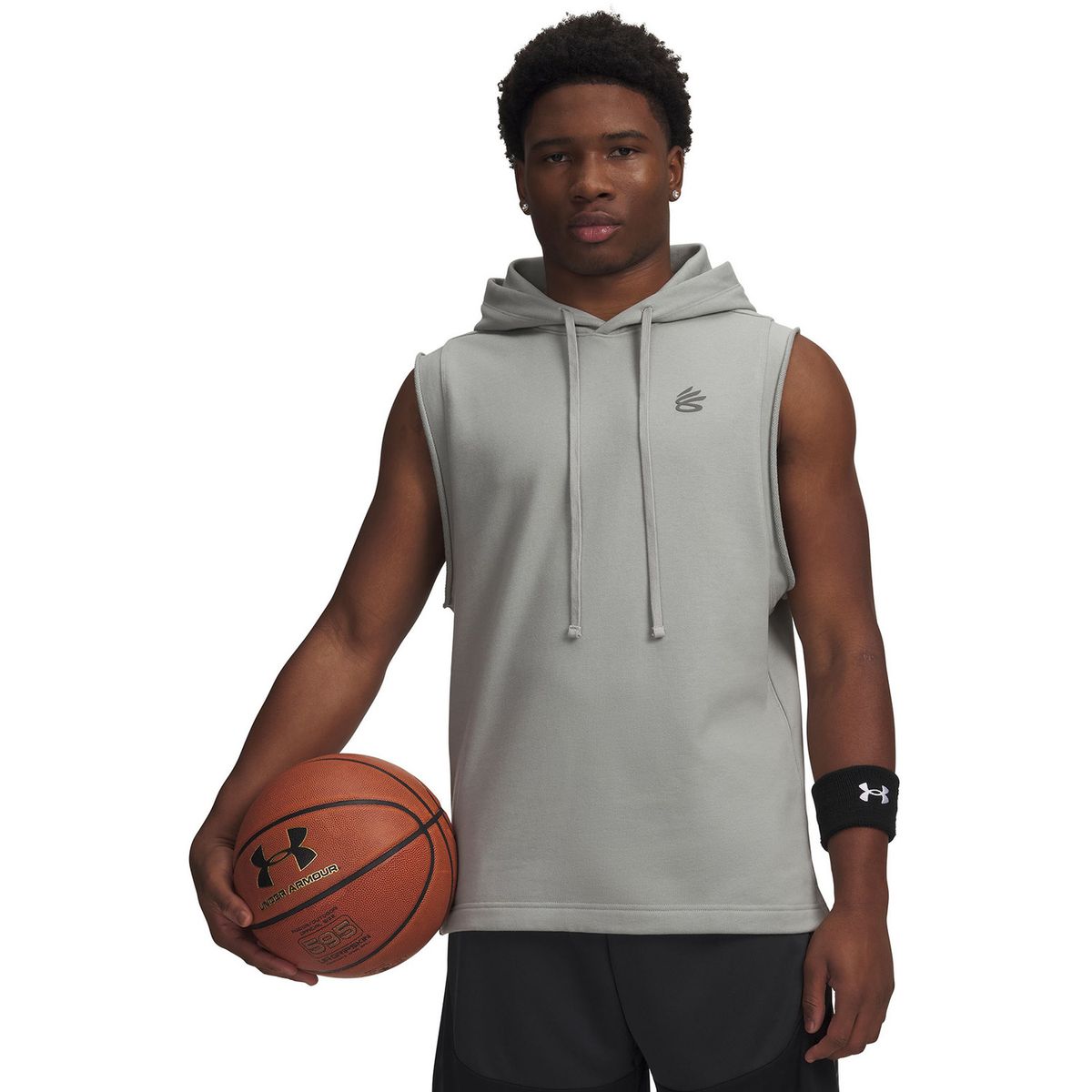 UNDER ARMOUR - Poleron S/M Hombre Curry Sleeveless Hoodie Gris UNDER ARMOUR
