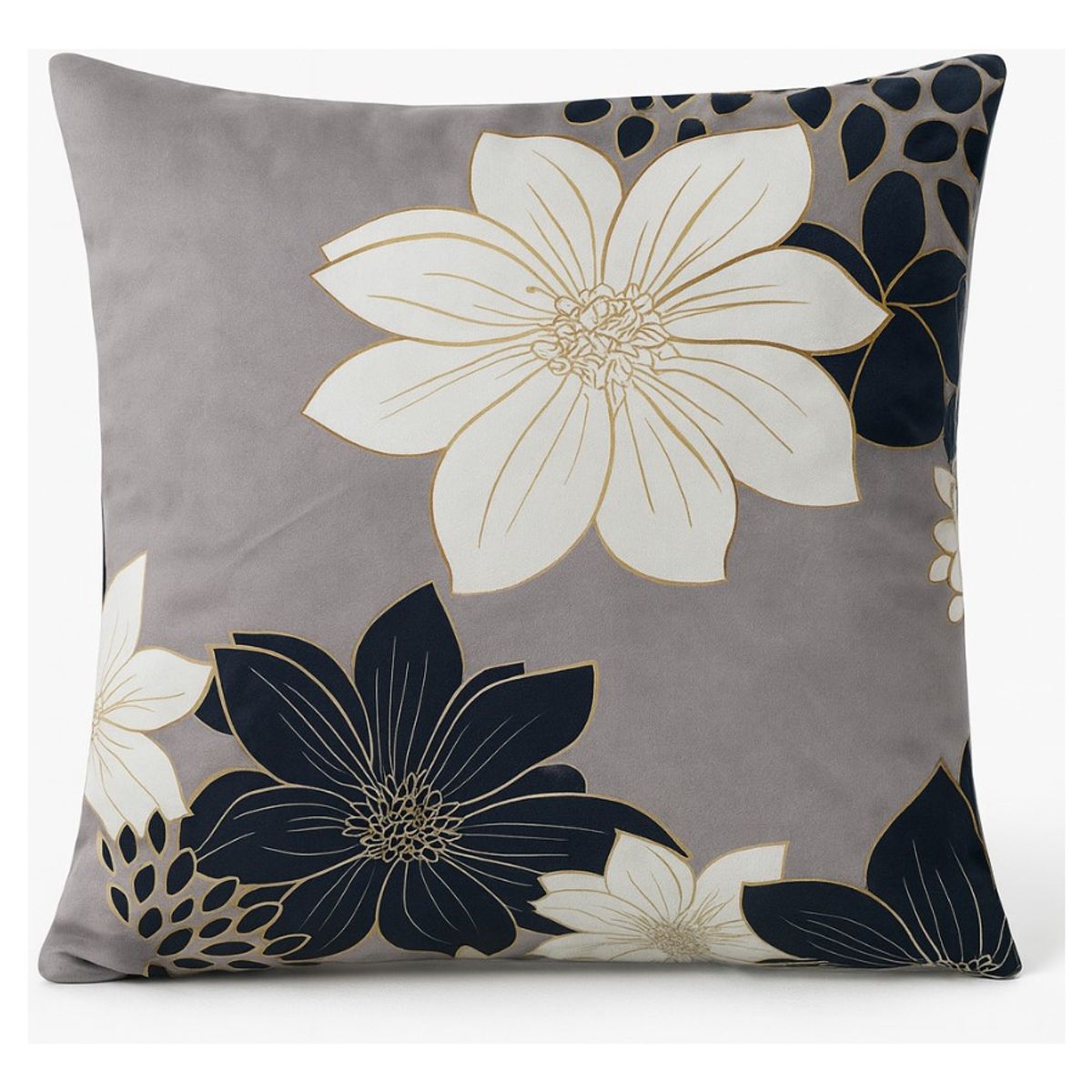 GENERICO - Funda Cojín Impresa Negro Elegante 45x42