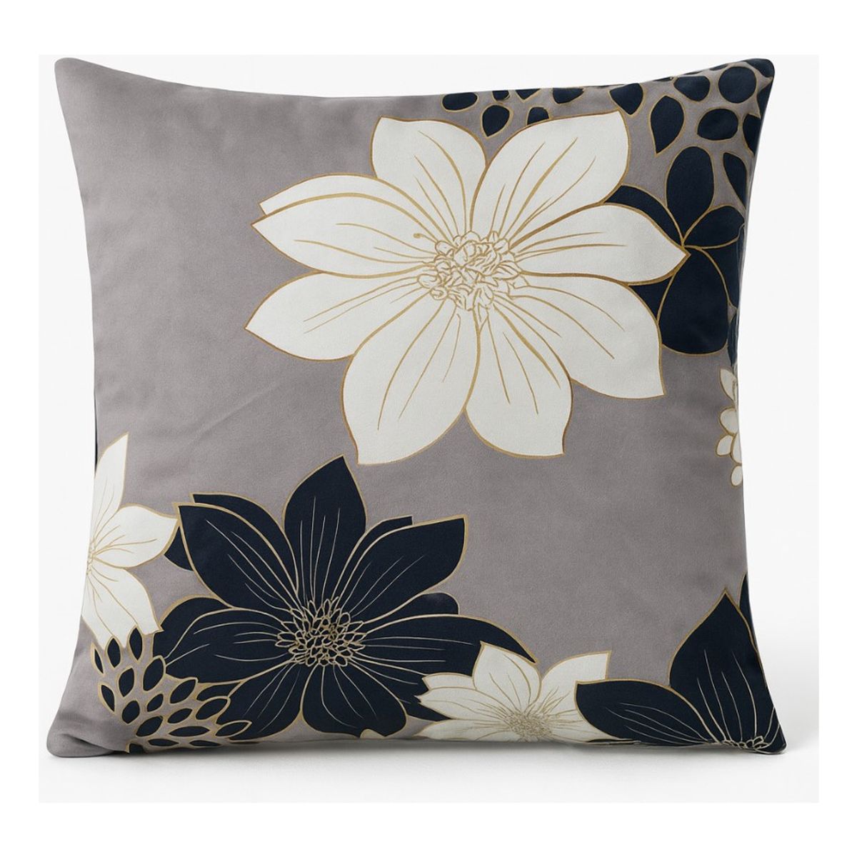 GENERICO - Funda Cojín Impresa Negro Elegante 45x42