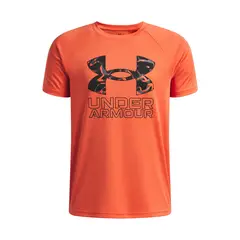 UNDER ARMOUR - Polera M/C Niño Tech Hybrid Print Rojo