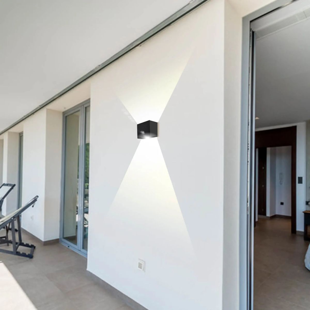 APLIQUÉ MURO LED STUDIO BIFOCAL CUADRADO 20W LUZ CÁLIDA IP65, marca LED STUDIO - Foto 2