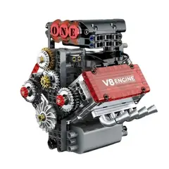 GENERICO - Motor V8 Eléctrico 478pzs Armable Maqueta Mecánica Colección
