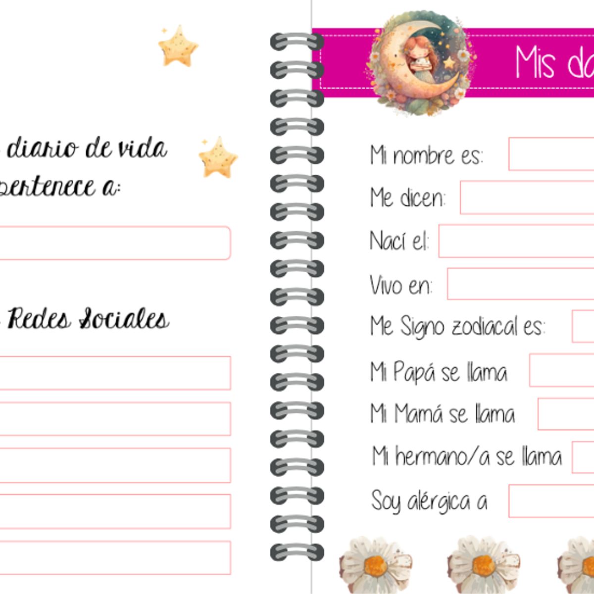 ELAB PROPIA - Diario de vida, diseño Luna