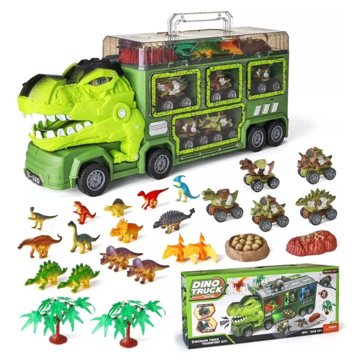 GENERICO - Camión Transportador Dinosaurio Auto Luz Sonido Juguete Niño