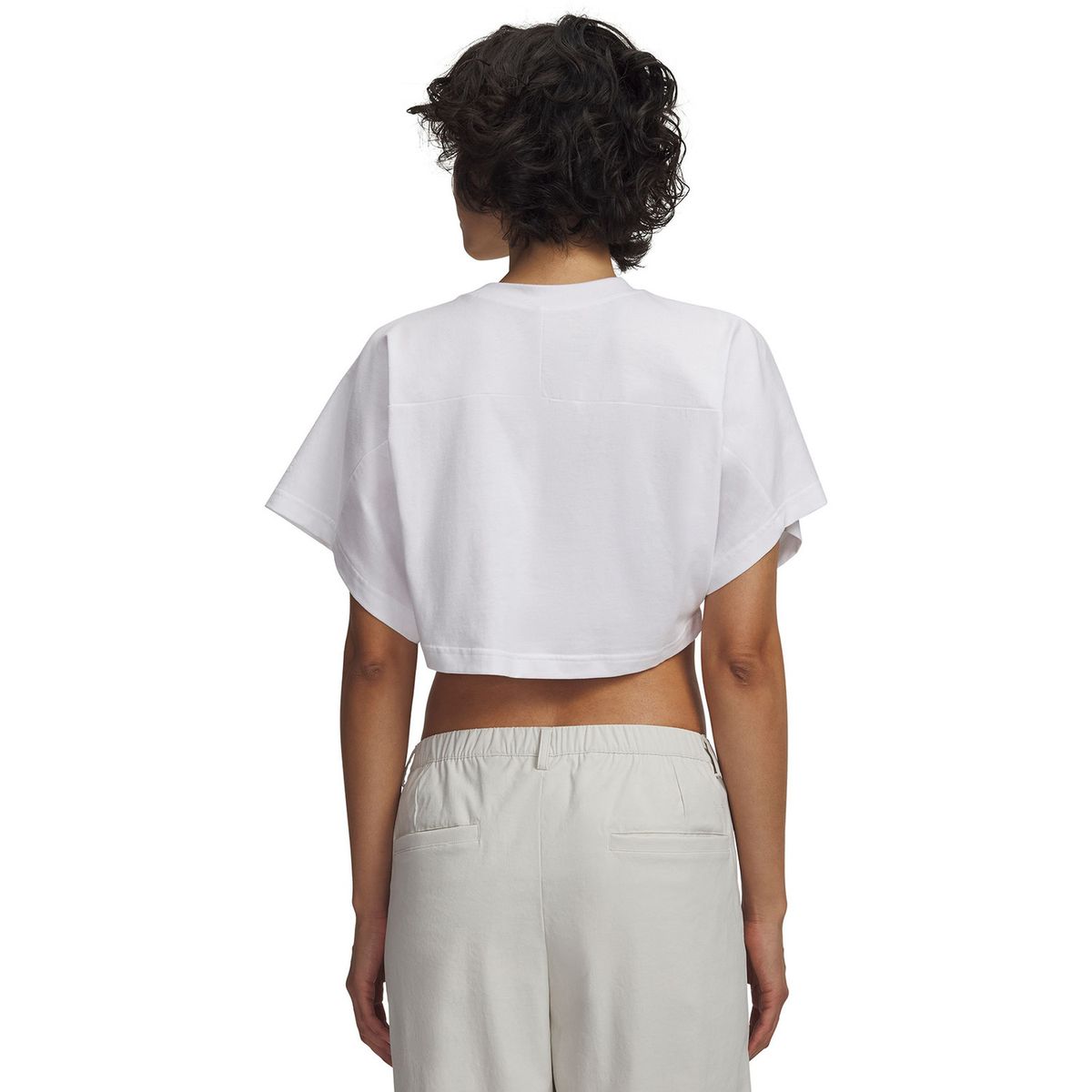 UNDER ARMOUR - Polera M/C Mujer Cropped Script Ss Polera Blanco UNDER ARMOUR