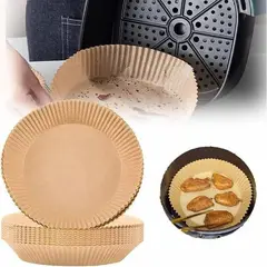 GENERICO - Forros Desechables Antiadherente Freidora 100 Pcs Air Fryer Color Cafe Claro