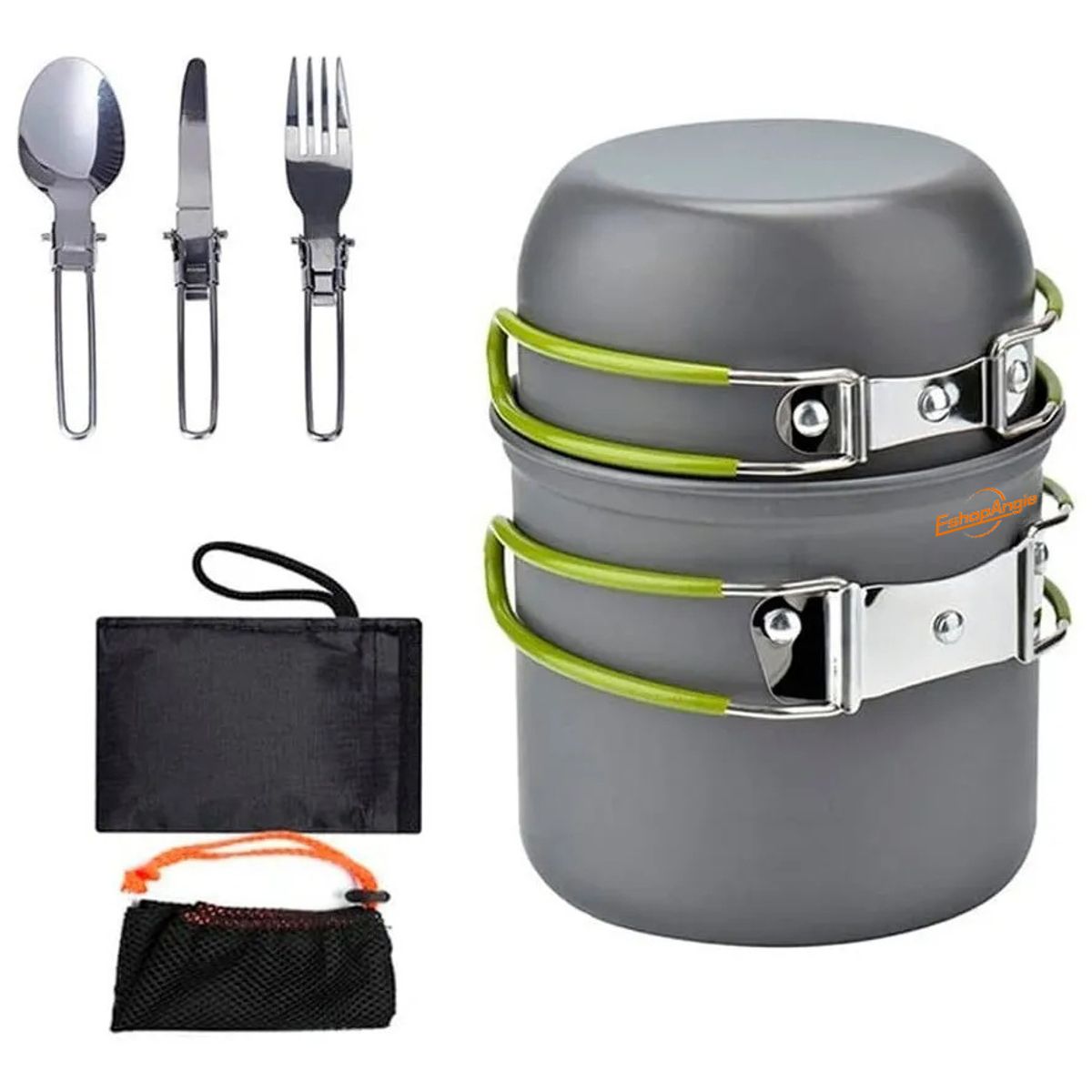 GENERICO - Set Ollas Kit Camping 5 Piezas Ultraligero