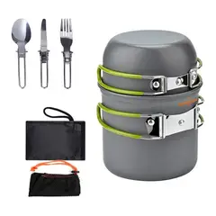 GENERICO - Set Ollas Kit Camping 5 Piezas Ultraligero