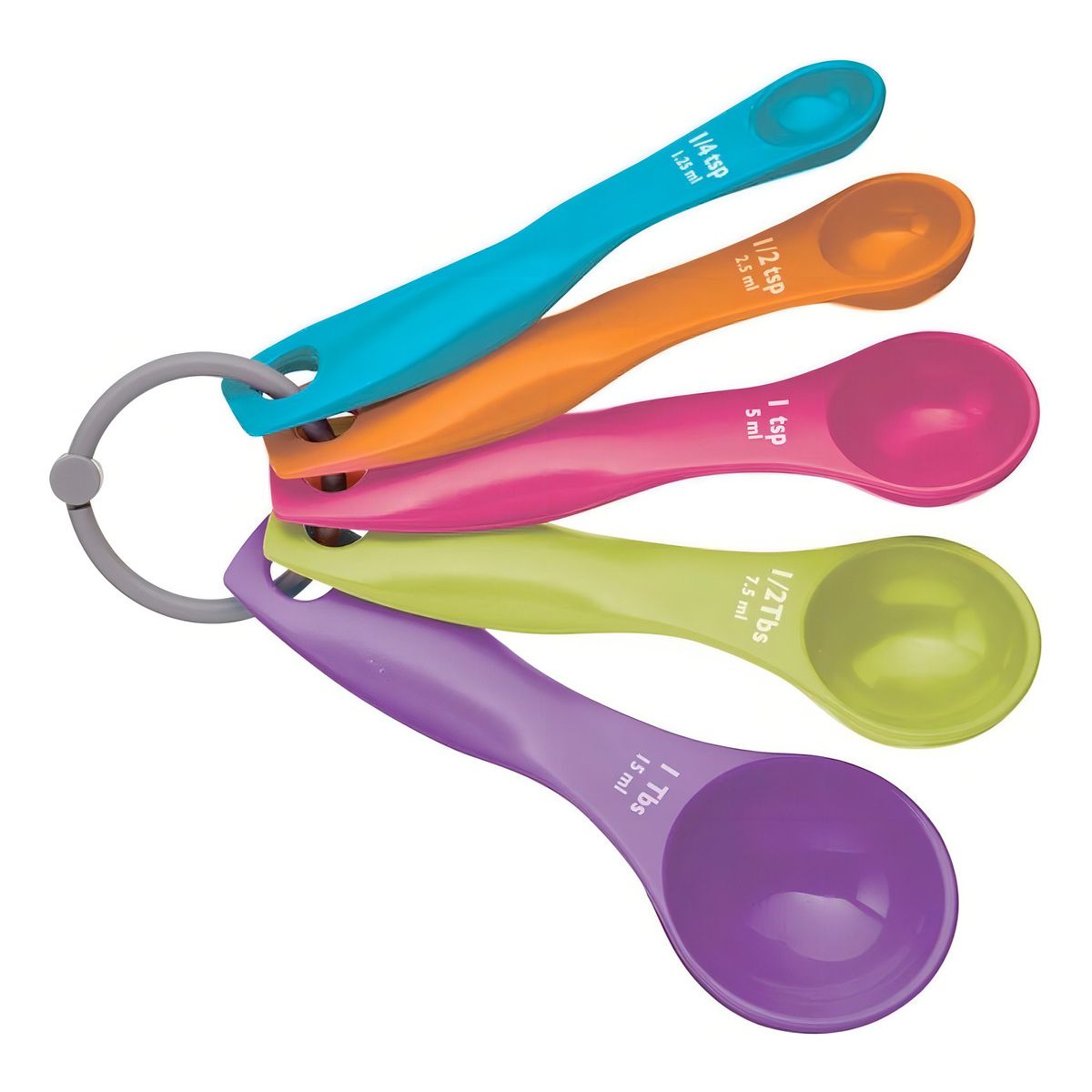 GENERICO - 5 Cucharas Medidoras Cocina Repostería Medida Tazas Color Variado