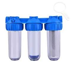 VIDITA - Filtro De Agua 3 Etapas 10 Pulgadas Anti Sarro Purificador Agua Prefiltro Sedimentos Transparente