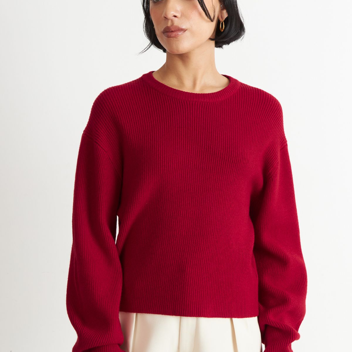 NICOPOLY - Sweater Jaspeado Cuello Redondo Rojo Nicopoly