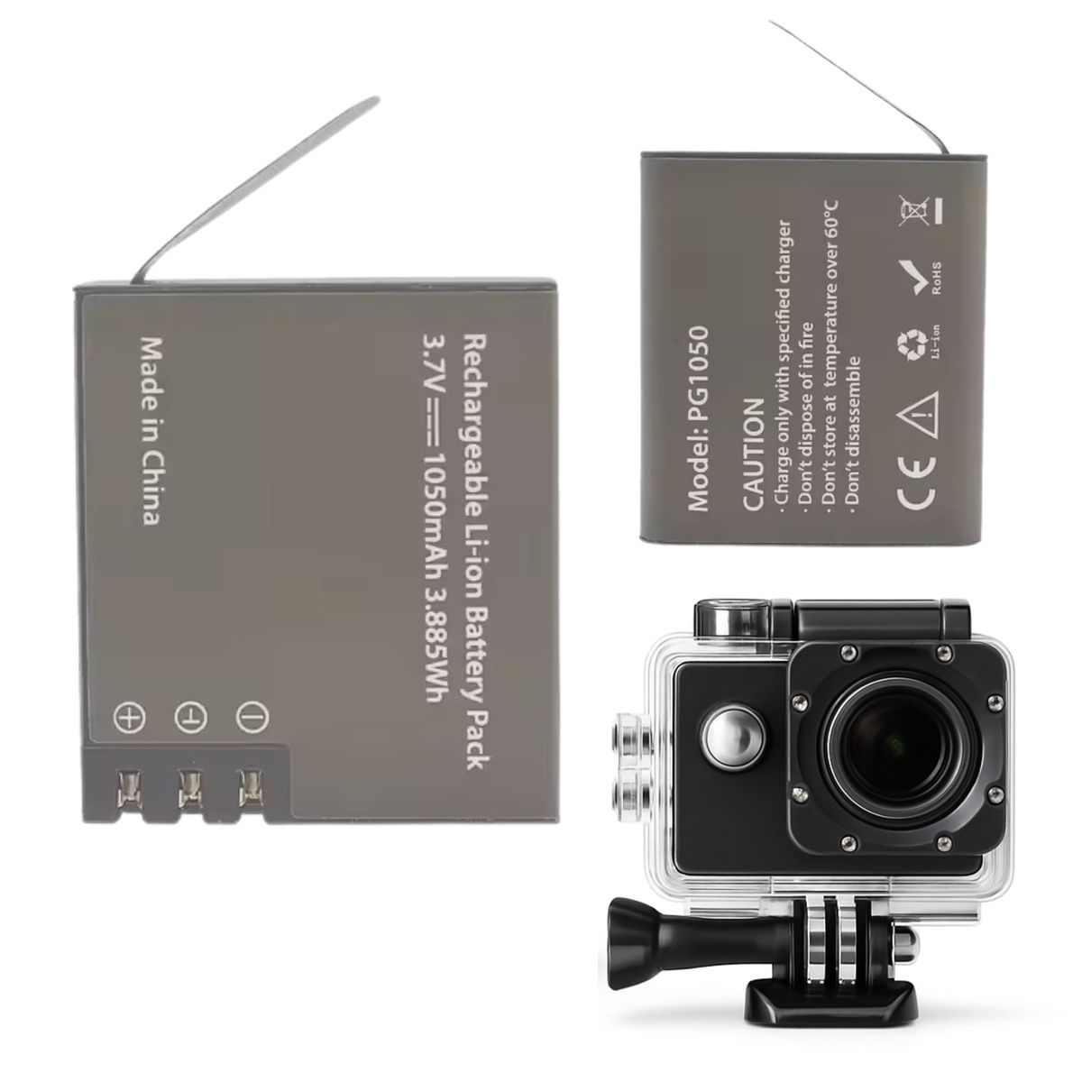 SHOOT - Batería 1050mAh PG1050 para Cámara Acción EKEN SJCAM Otras