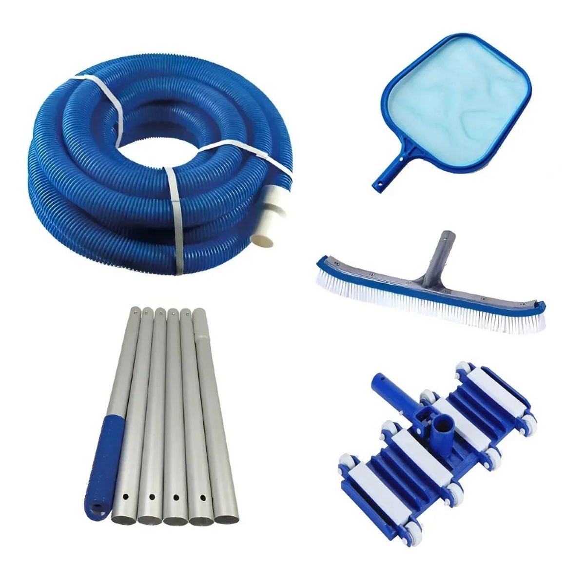 GENERICO - Kit Limpieza Piscina Pértiga 21m Manguera Accesorios Azul