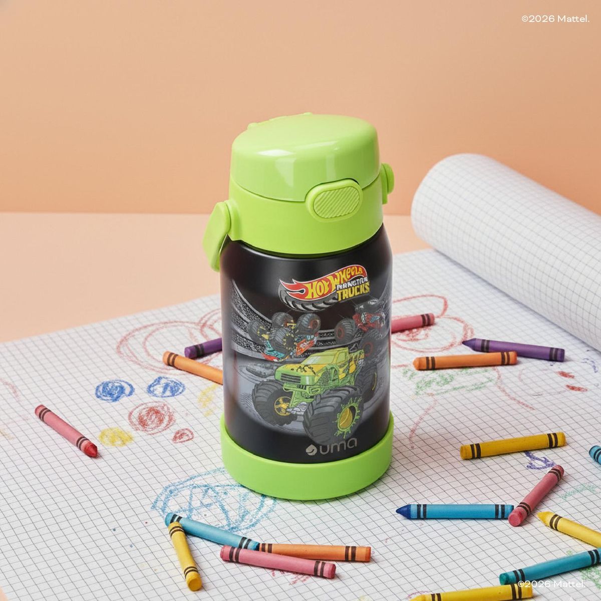 UMA - Botella Térmica Niños Hot Wheels Trucks 450ml Acero Inox UMA
