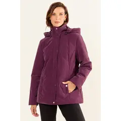 MA GRIFFE - Parka Con Gorro Mujer Morado Magriffe