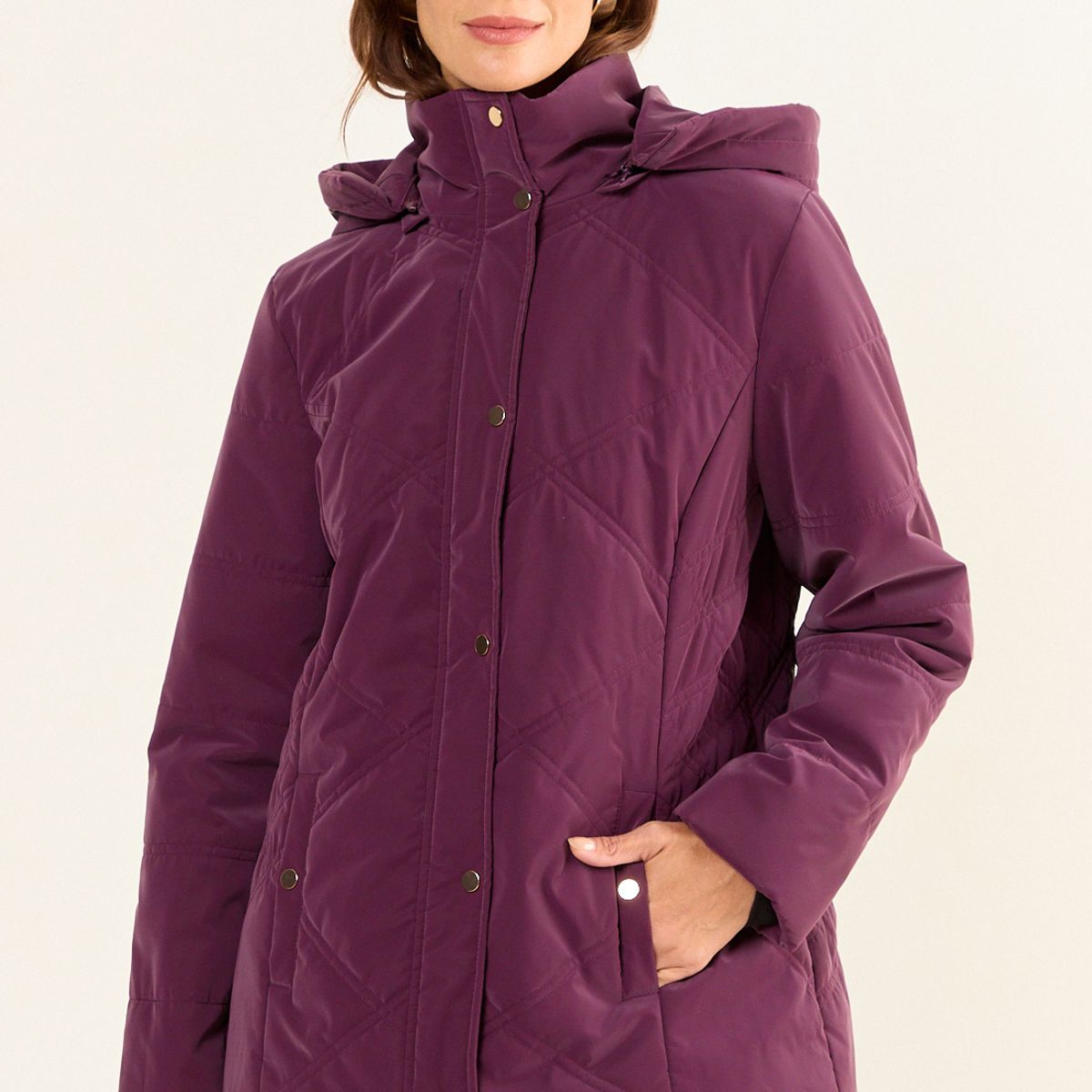 MA GRIFFE - Parka Con Gorro Mujer Morado Magriffe