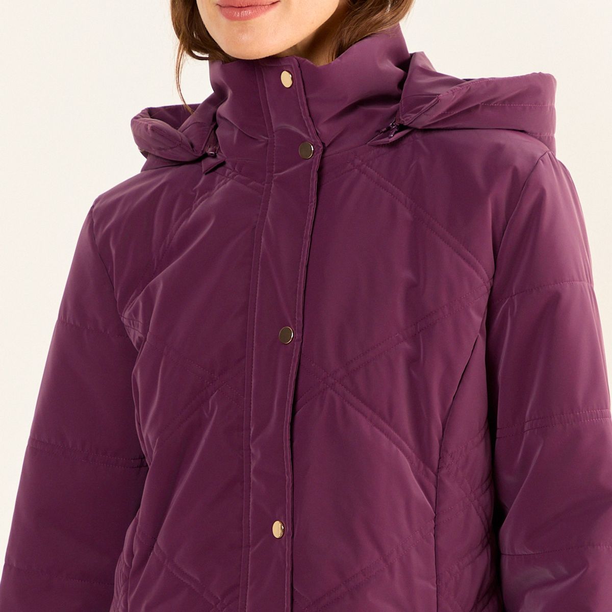 MA GRIFFE - Parka Con Gorro Mujer Morado Magriffe
