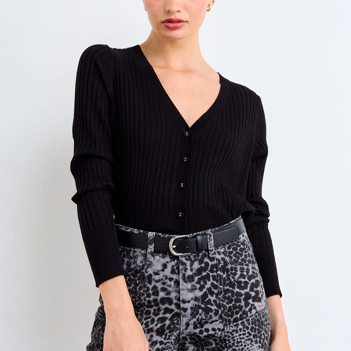 IO - Chaleco Liso Mujer Negro Io