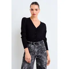 IO - Chaleco Liso Mujer Negro