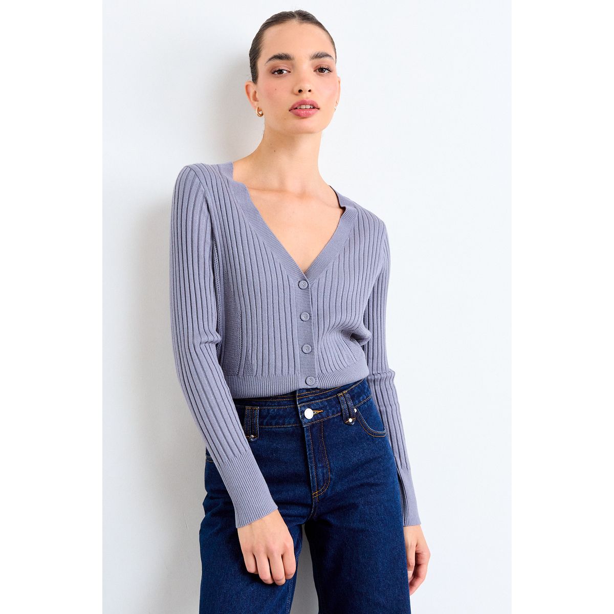 IO - Chaleco Liso Mujer Gris Io
