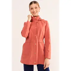 MA GRIFFE - Trench Sport Con Gorro Mujer Terracota Magriffe