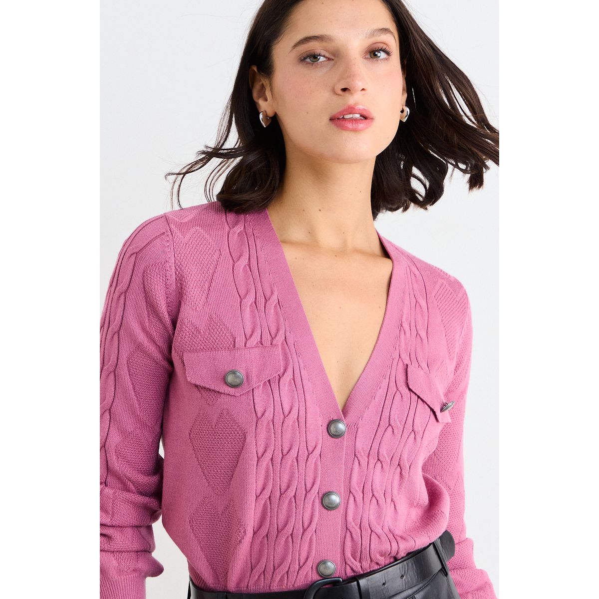 IO - Chaleco Liso Mujer Rosa Io
