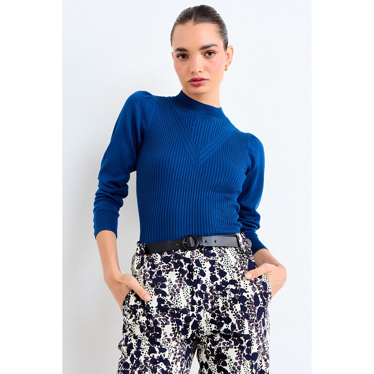 IO - Sweater Liso Mujer Azul Io