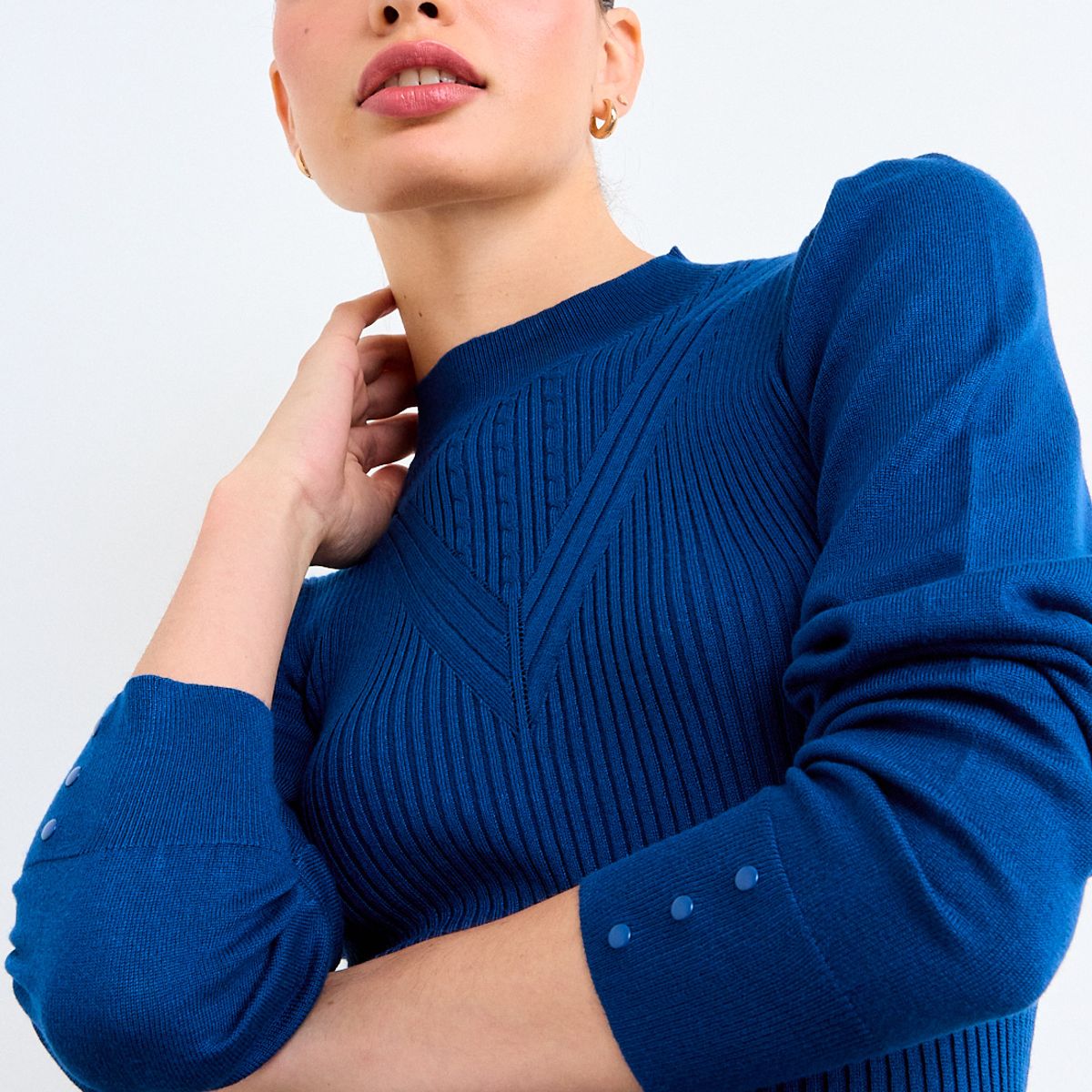 IO - Sweater Liso Mujer Azul Io