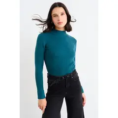 IO - Sweater Liso Mujer Verde Oliva