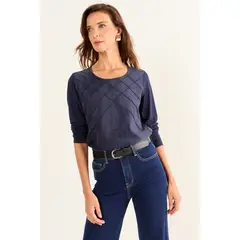 MA GRIFFE - Polera De Suede Mujer Azul Magriffe
