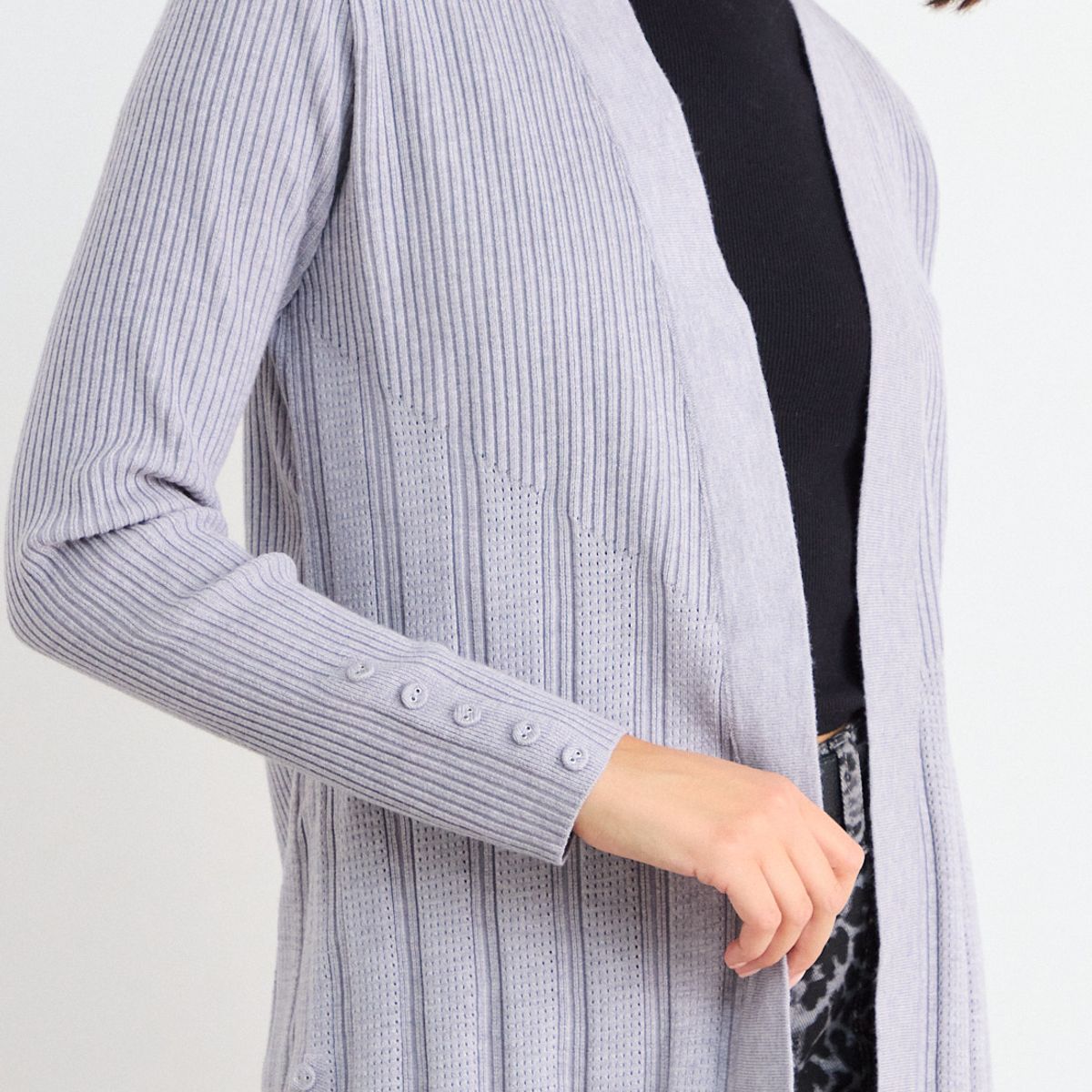 IO - Chaleco Liso Mujer Gris Io