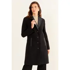 MA GRIFFE - Chaqueton Cuello De Ecocuero Mujer Negro Magriffe