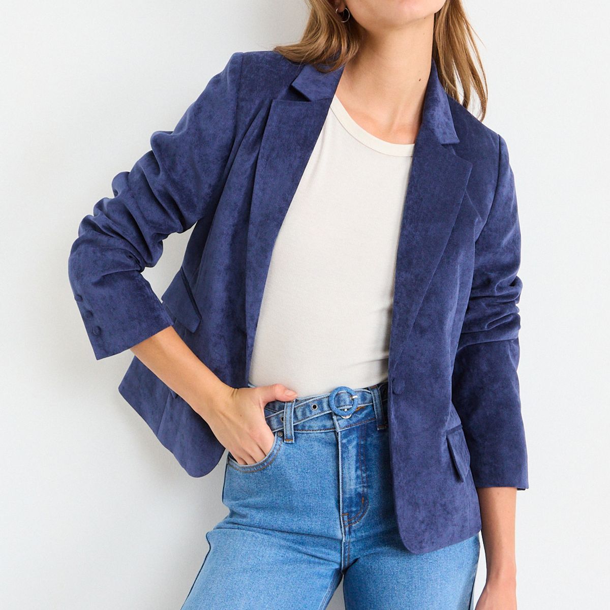 IO - Blazer Liso Mujer Azul Io