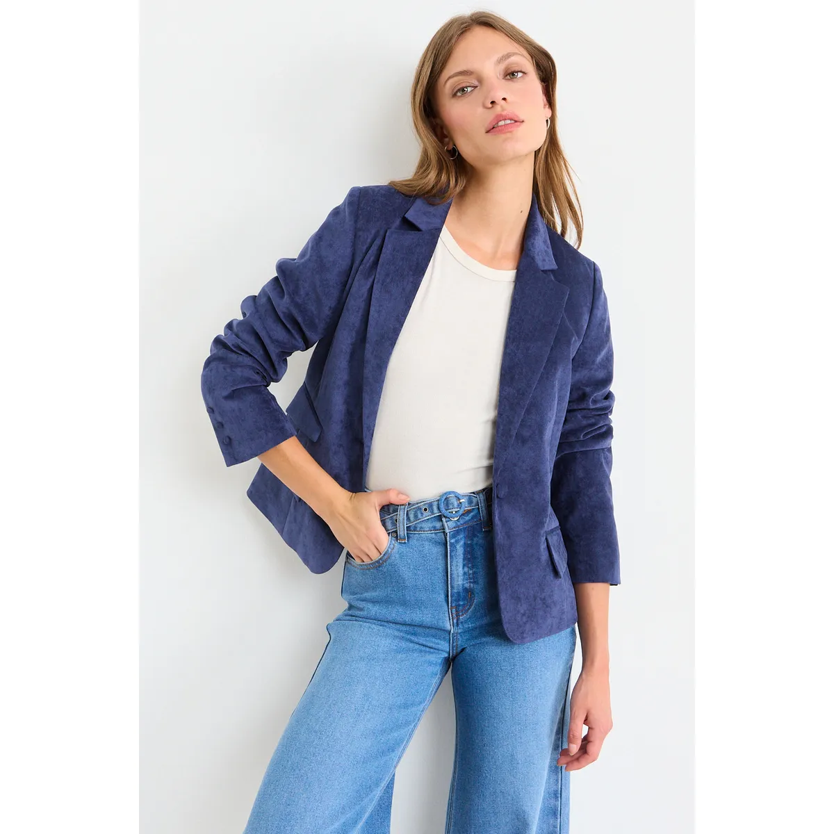 IO - Blazer Liso Mujer Azul Io