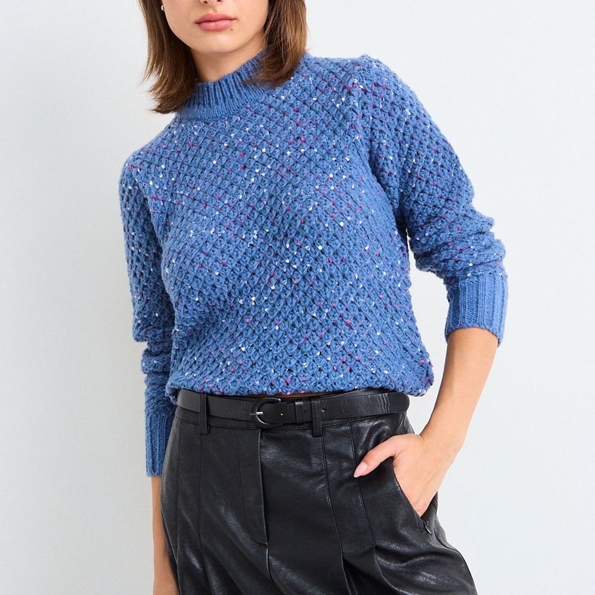 IO - Sweater Liso Mujer Azul Io