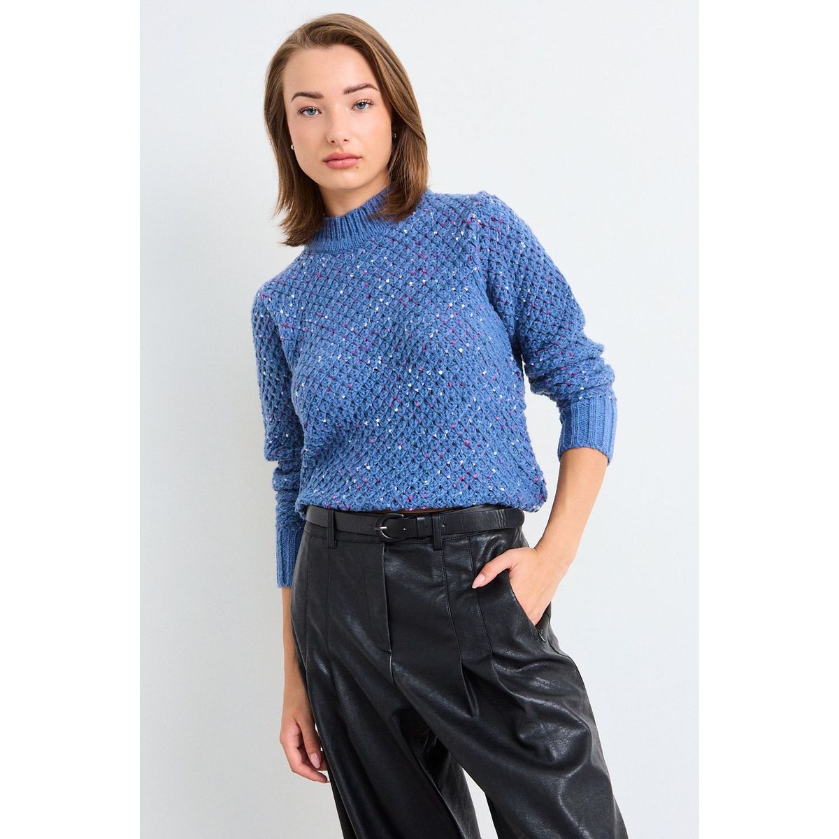 IO - Sweater Liso Mujer Azul Io