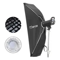 GENERICO - Triopo K3-30120 +TR-07C Softbox Armado Instantáneo Montura Bowens y Speedlight de 30x120 cms