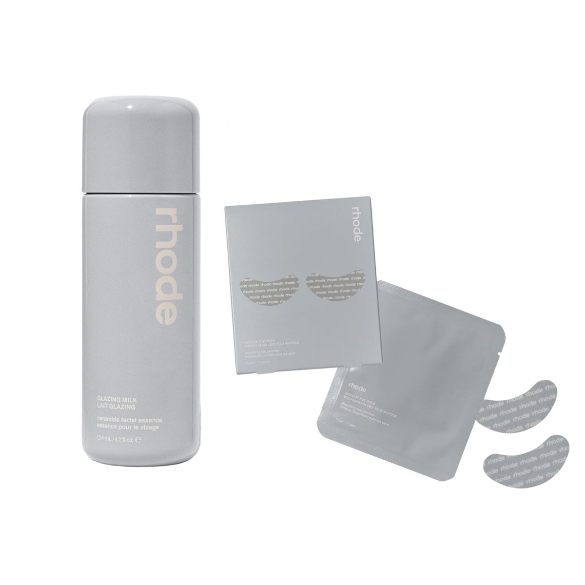 RHODE - Duo Set Glazing Milk + Peptide Depuffing Eye Patches - Rhode