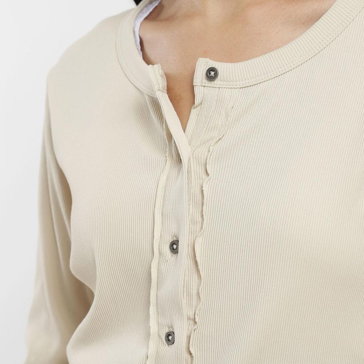KAYA UNITE - Polera Manga Larga Half Snap Rib Mujer